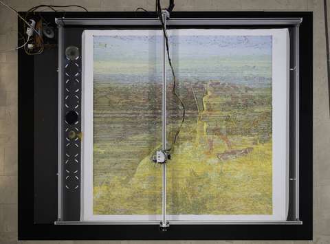 Razstava Dominika Mahniča Krmiljenje čopiča v Galeriji Vžigalica, 2023