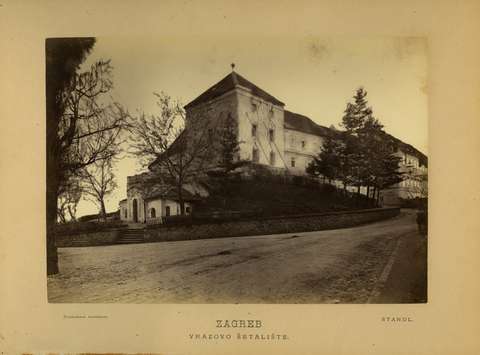 Vrazovo sprehajališče s Popovim stolpom, albuminski odtis konec l. 1880