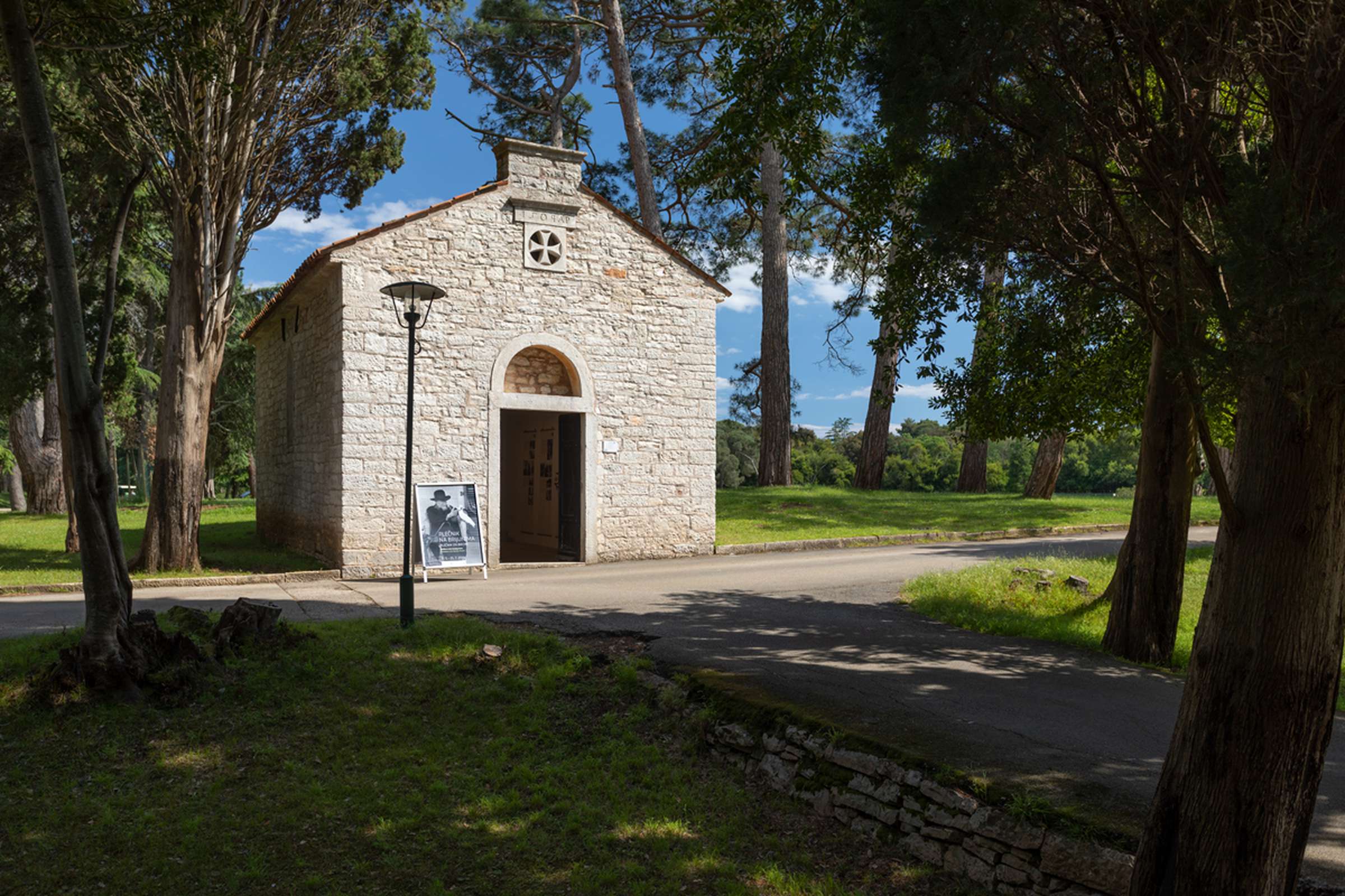 Church of St. Rocco on the Veliki Brijun Island, location of the exhibition Plečnik on Brioni